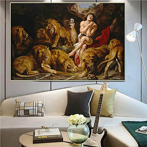 Affiche Rubens Daniel la Grotte des Lions pour sublimer le mur de votre salon chic