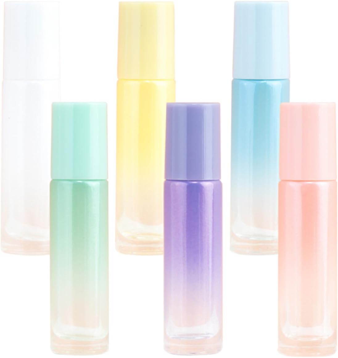 Portable Glass Roller Bottles Lightweight Stainless Steel Roll-on Bottles 6 Pcs 5ml Capacity Each for Essential Oils and Perfume for Travel and Trips