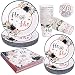 Haimimall Gender Reveal Party Supplies - Set di piatti e tovaglioli, 20 porzioni per ragazzi o ragazze, decorazioni per feste