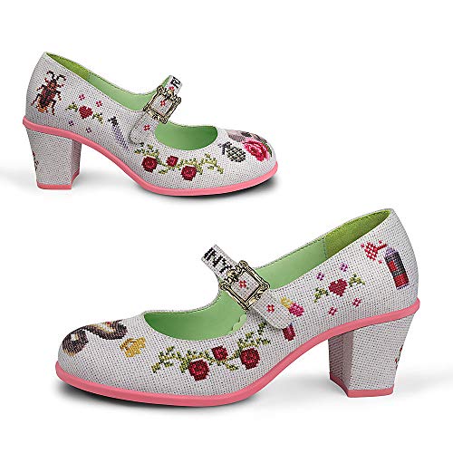 Image of Hot Chocolate Design Artistic Women's Mid Heel Strap Pumps | Block Heel Design, Vegan Faux-Leather Upper, Padded Footbed, Buckle Closure, Occasion Pumps for Women