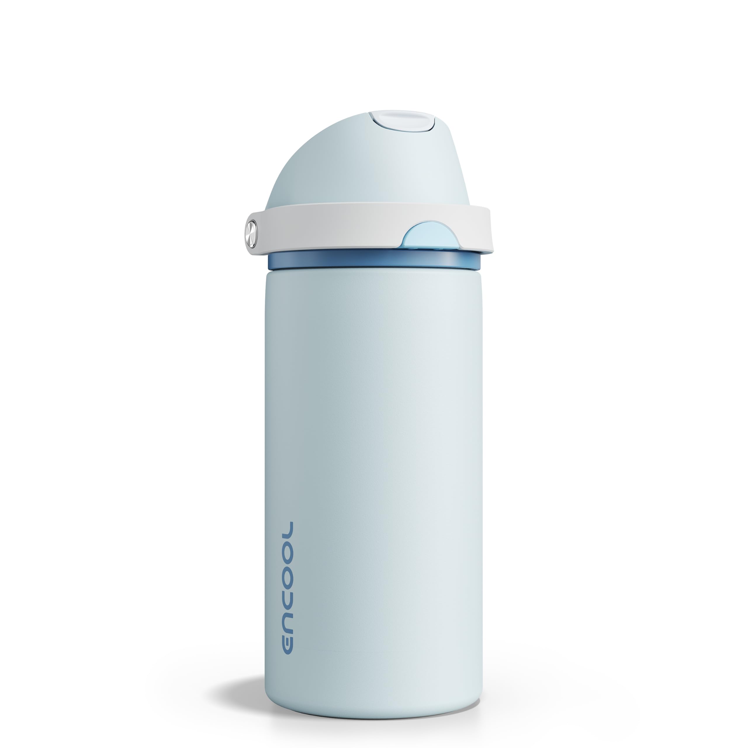 Insulated Water Bottle with Straw - Encool Stainless Steel Water Bottle with Push Button Lid, Leak-Proof &amp; BPA-Free, Keeps Cold for 24 Hours for Sports, Travel, Gym (18 oz, Jungle Mist)