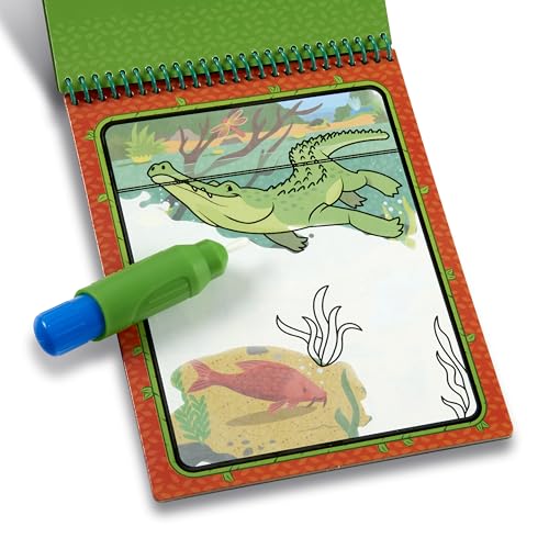 Image of Melissa & Doug On The Go Water Wow! Reusable Water-Reveal Coloring Activity Pad - Jungle (Pack of 6)