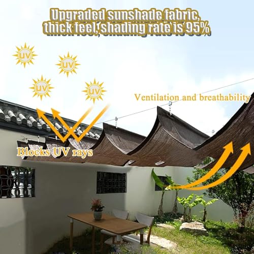 Parasol en forma de U toldo retráctil impermeable para exteriores 7