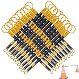 Einziehbare Verkehrskegel-Absperrung - 5er-Pack, ausziehbar von 1,2 bis 2 Metern und von 1,6 bis 3 Metern, reflektierendes Sicherheits-Absperrband für Baustellen, Veranstaltungen und Parkplätze (1,6