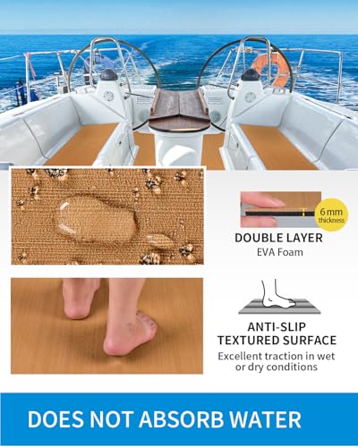Revêtement de sol de bateau brossé autocollant antidérapant en mousse EVA