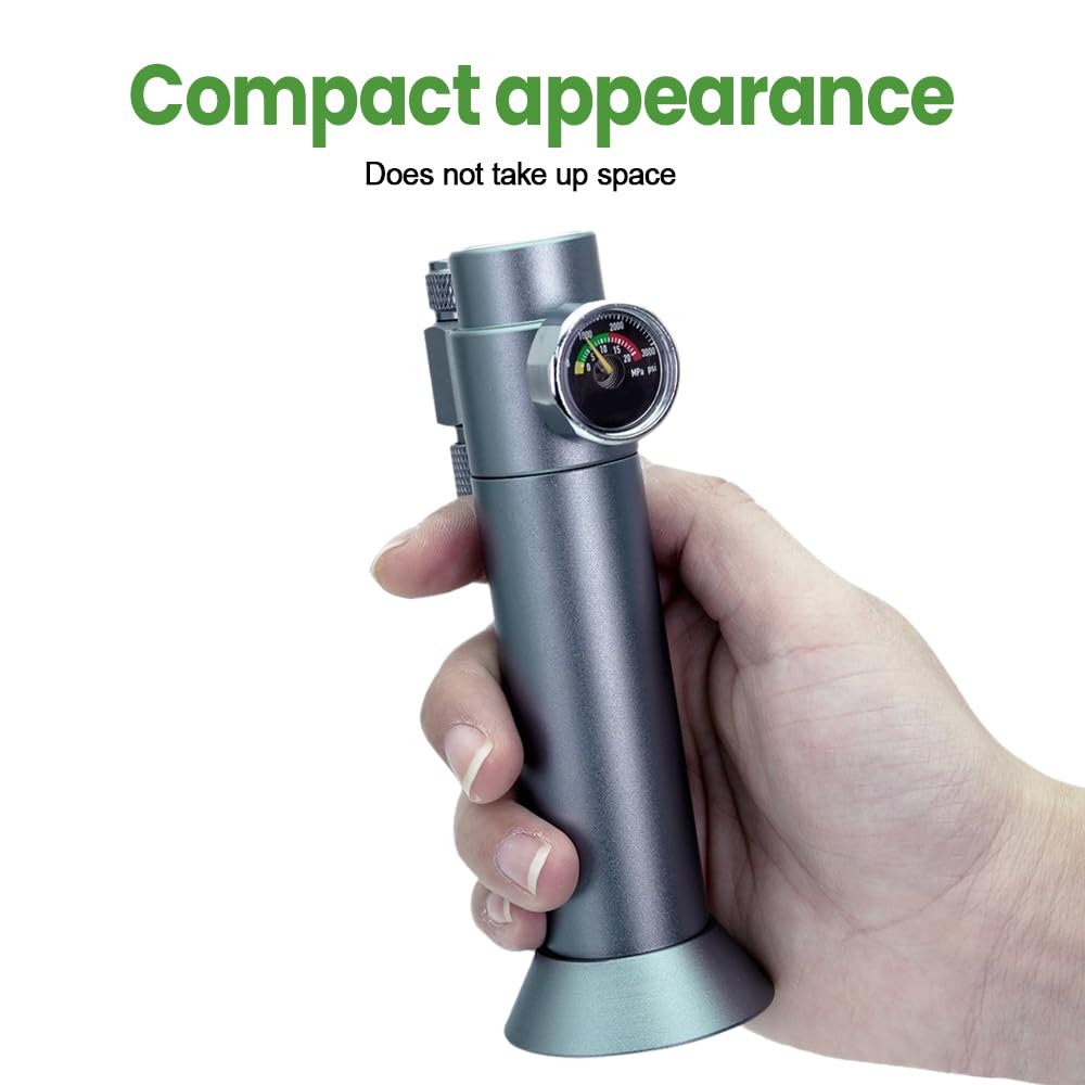 System CO2 do akwarium, regulator CO2 do montażu na stole/ścianie i licznik bąbelków CO2 z zaworem zwrotnym, zestaw z 1-metrowym wężem powietrznym, kompatybilny z przyłączami gwintowanymi 3/8"