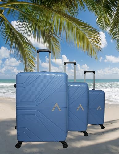Image of VIP Aristocrat Set of 3 Hard Suitcase Cabin, (55+66+76Cm) Check-in Lightweight Luggage with 8 Strong Wheels,Secured Combination Lock,Xtra Strong Zipper & 7 Years International Warranty (Ocean Blue)