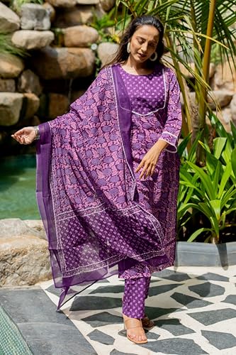 Image of MIRCHI FASHION Pure Cotton Women Straight Batik Printed Kurti Set with Dupatta and Pant