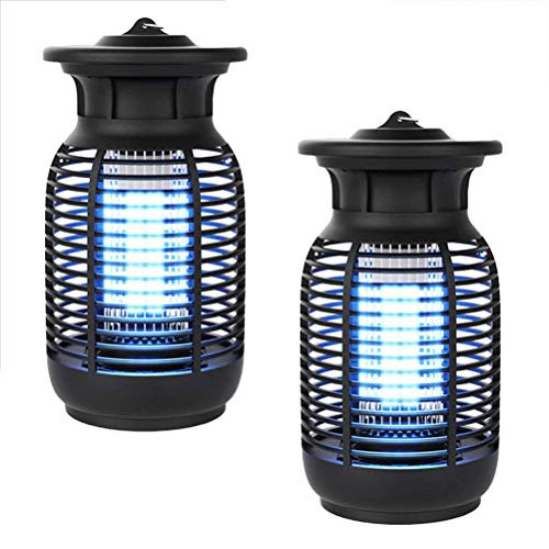 2PC Luz de mosquito Lámpara Antimosquitos Electrico con luz UV Suspensible, Mata Mosquitos, Moscas, Plagas, Trampa con Potente Rejilla de 1000 V, Aplicar para exterior/interior Recámara Cocina Oficina