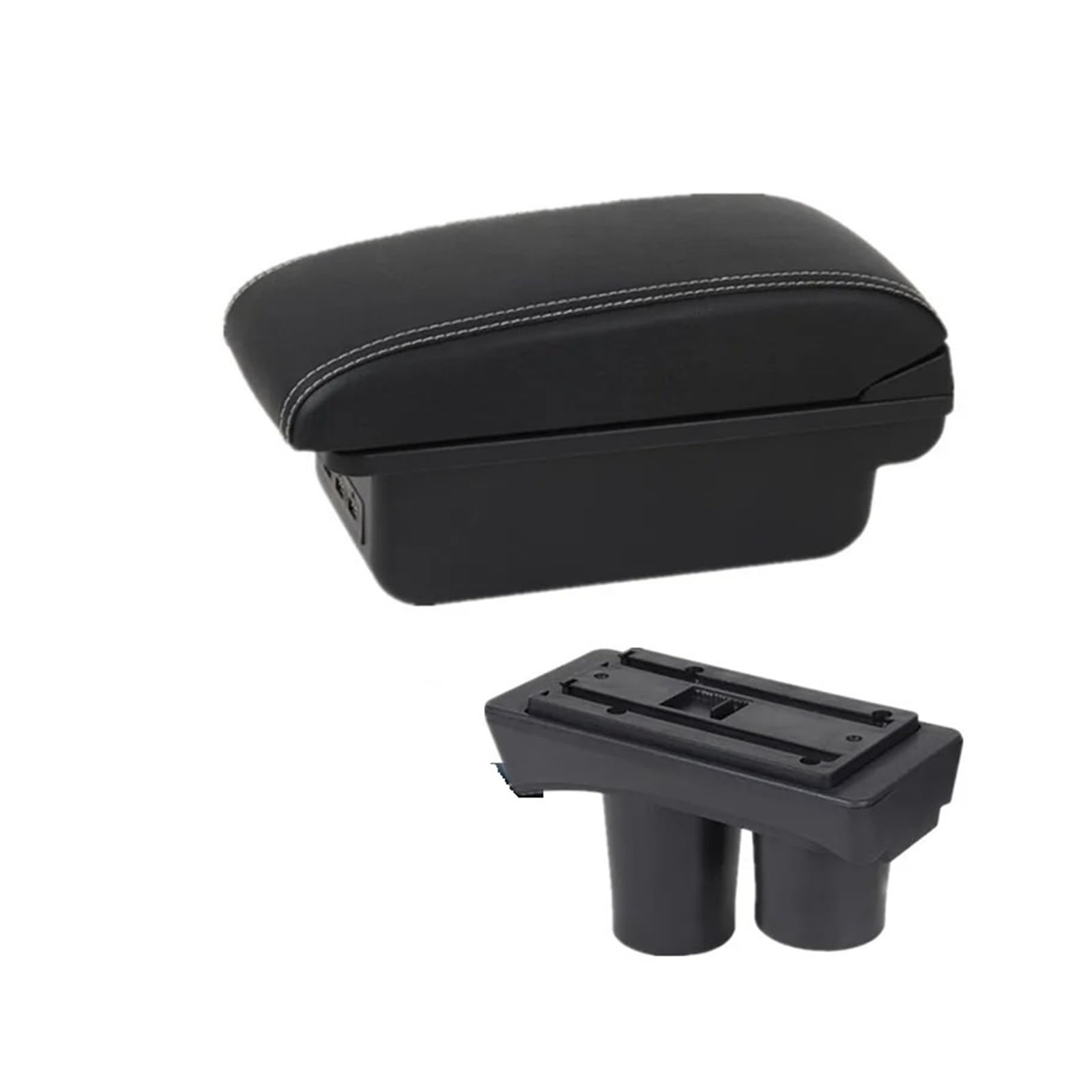 GBGWRMRYX Center Armrest Box For Peugeot 301 Universal Car Armrest Box Storage Box Interior Dedicated Retrofit Accessories Arm Rest(B1 Black white 3USB)