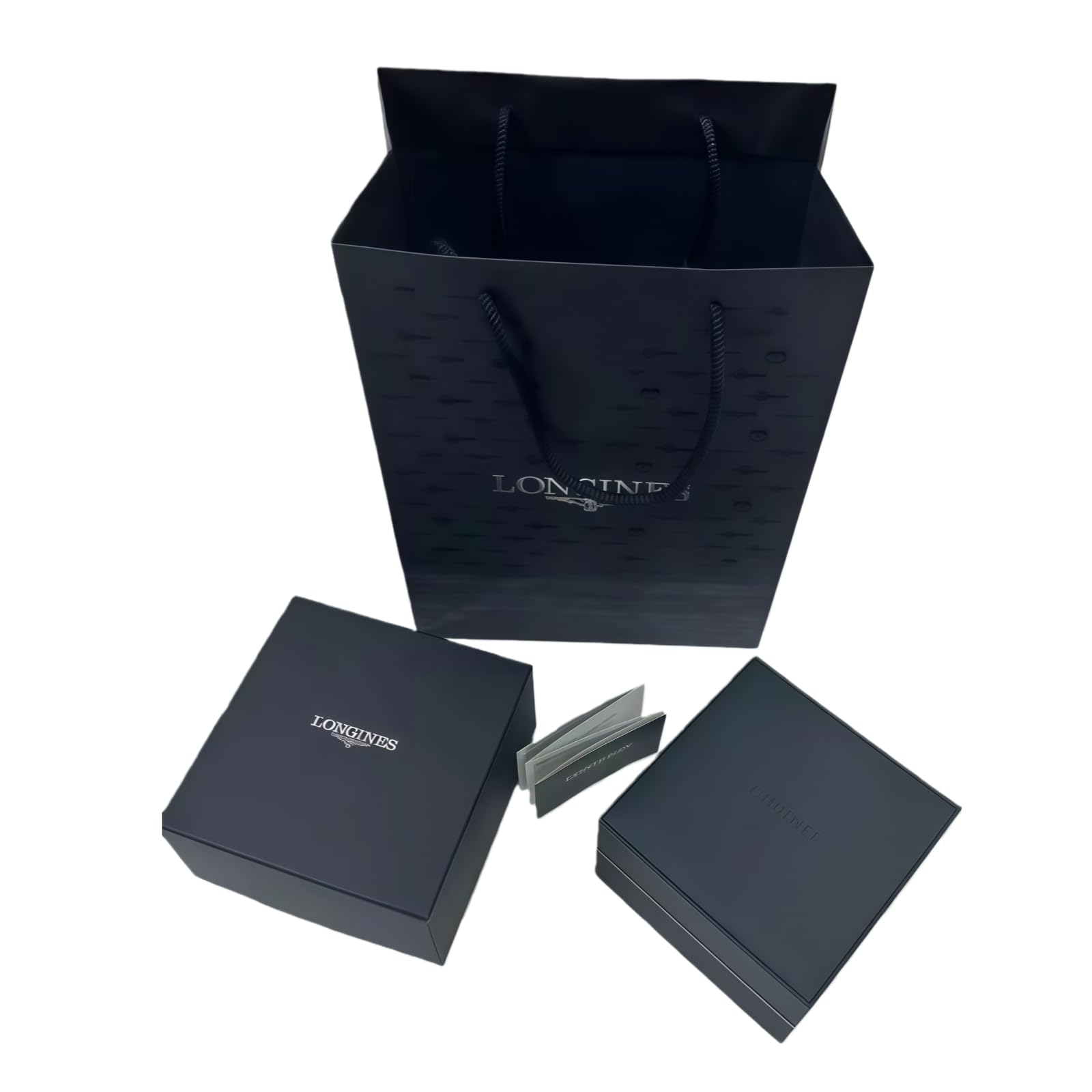 Ensemble Coffret Cadeau Montre Homme Emballage Complet Sac Transport Carton Extérieur Bois Bleu pour Longines PrimaLuna