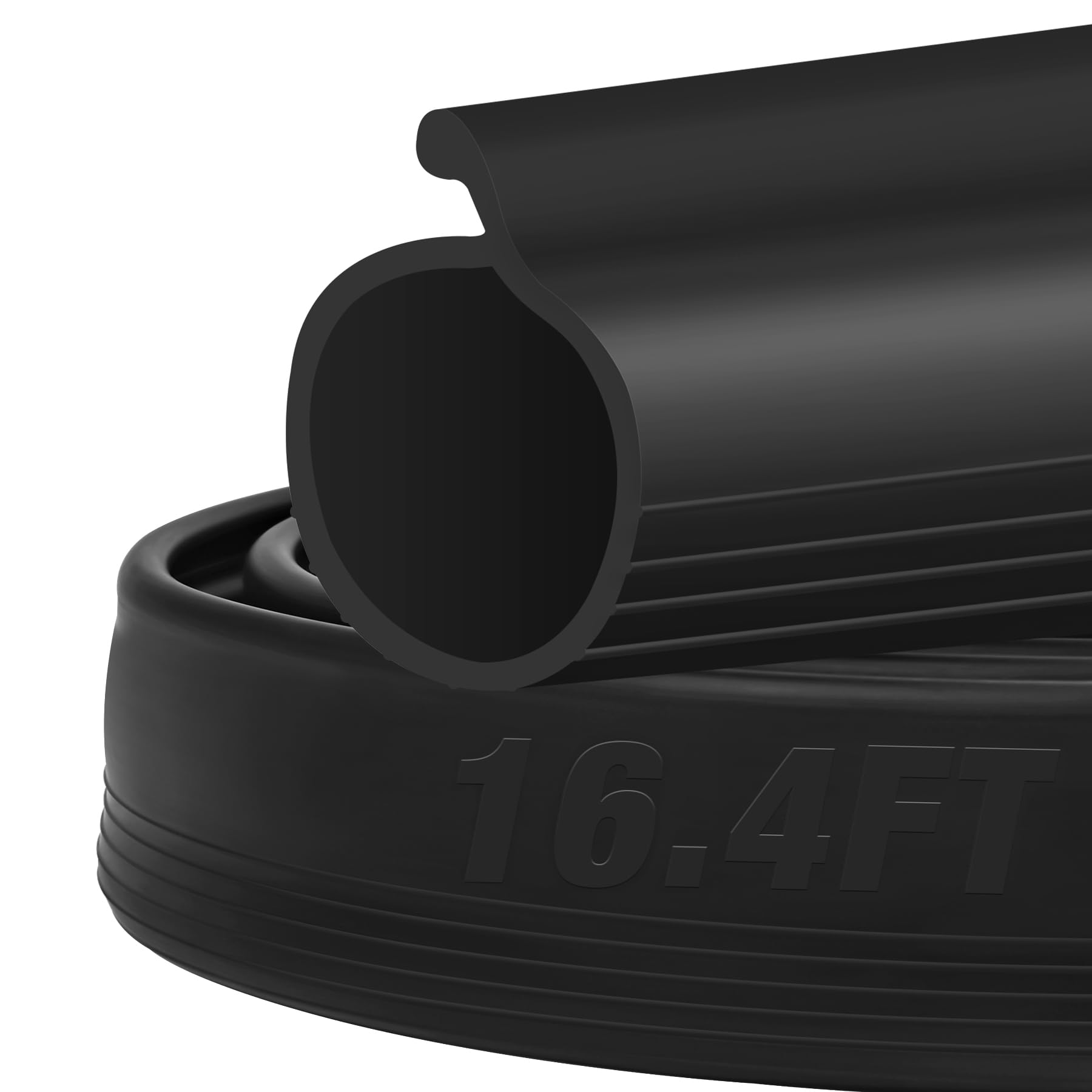 16.4FT Garage Bottom Door Seals P-Bulb for Replacement Overhead Doors, Black (0.19 in Small P Bulb), 16.4 FT