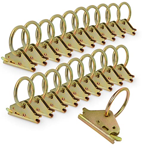 Eapele 20pcs Steel E-Track O Ring Tie-Down Anchors Secure Cargo in Enclosed/Flatbed Trailers Trucks Load Limit of 1500lb
