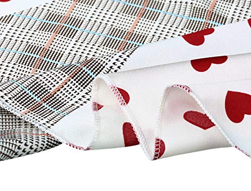 Allegra K 50cm Women Love Heart Silky Square Scarves Kerchief Neck Hair Scrunchies Scarf Neckerchief4