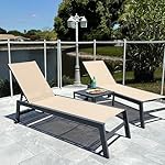 PURPLE LEAF Gartenliege Aluminium Beige (2er-Set)