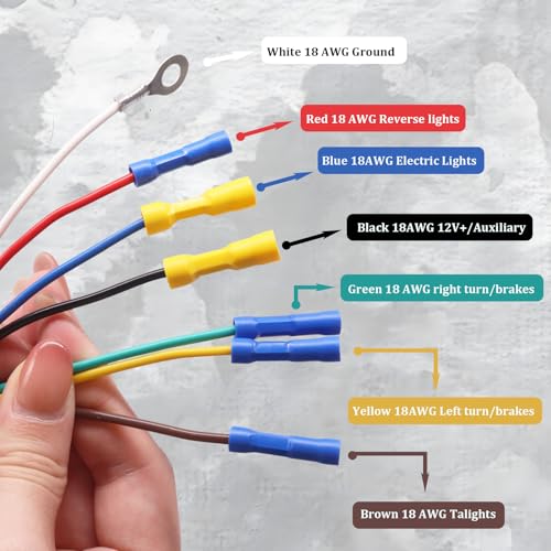 Image of 7 Pin Trailer Plug,7 Way Trailer Light Connector Socket,7 Prong Electrical Truck End Wiring Harness Vehicle Side,7 Pin Truck Plug Quick Converter with Mounting Bracket