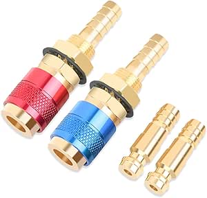 Schnellkupplung, Lötbrenner, Sauerstoff, Acetylen, 2 Stück, 8 mm, Gasanschluss, Schnellverbinder ...