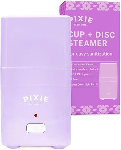 Pixie - Esterilizador de copa menstrual  Clasificado 1 como el mejor vaporizador  Mata el 99.9% de los gérmenes con vapor más limpio  Lava tu disco