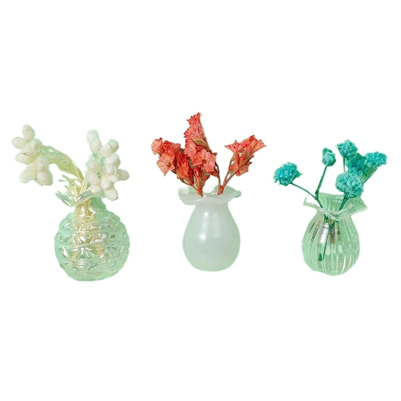 3-8pcs Mini Ceramic Vases - DIY Porcelain Refrigerator Magnets For Flowers & Messages - Kitchen Gifts Without flowers(3)