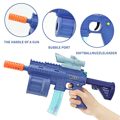 Joyin Bubble Gun With Foam Dart Blaster, Music & Light Bubble Blower With 2 Bottles Of Bubble Solution (50Ml), 8 Soft Bombs And 3 Batteries, Party Favors, Summer Outdoor And Indoor Activity #TOP1