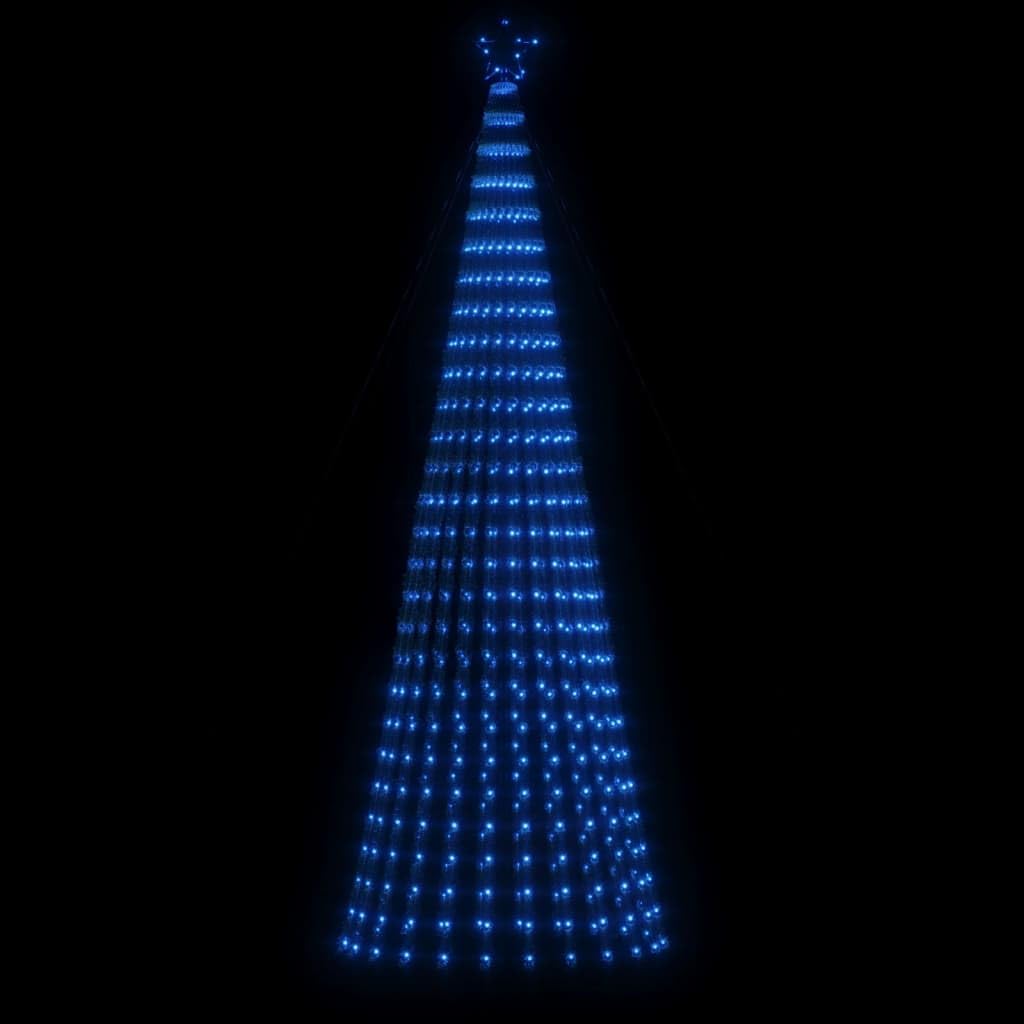Choinka LED 300 cm, niebieska, 688 świateł, 8 trybów, z gwiazdą, do użytku wewnątrz i na zewnątrz, sztuczna choinka z igłami, energooszczędna