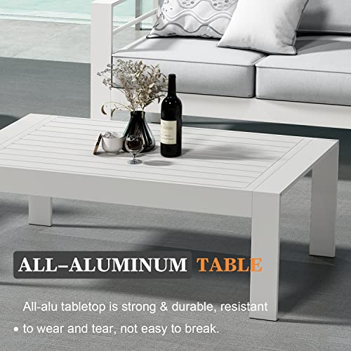 Vakollia 5 Pieces Modern Aluminum Patio Furniture Set, Outdoor Conversation Sets Metal Sectional Sofa With Coffee Table #TOP5