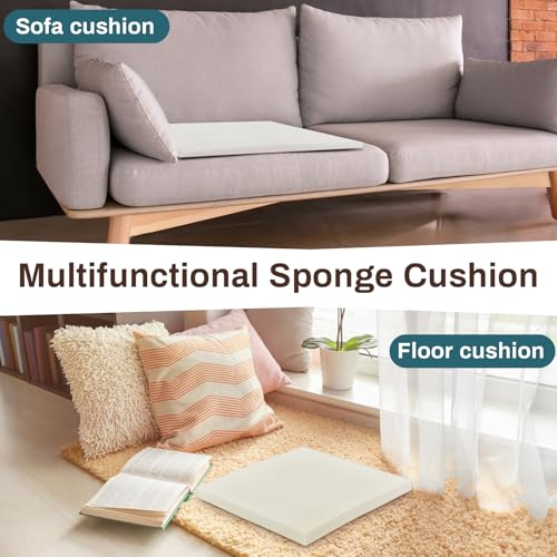 Image of Frienda 6 Pack 1 inch X 18 inch X 18 inch Upholstery High Density Foam Cushion White Replacement Cushion or Commercial Use Stuffing Craft Foam Couch Chair Padding DIY Projects