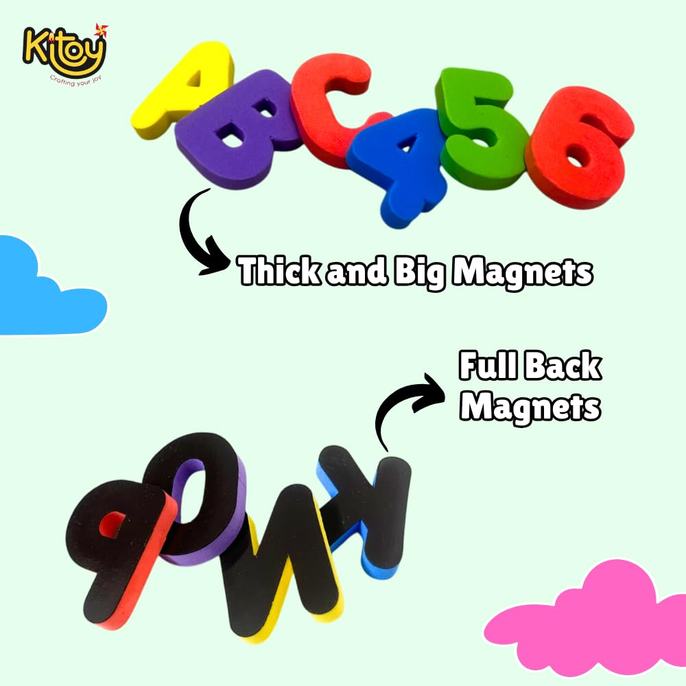 Alphabet and Number Magnets Combo | Total 71 Magnets | 26 Upper