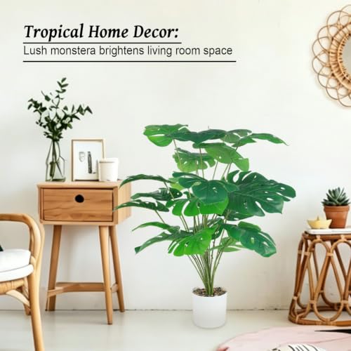 SZC&MFZ Fake Plants Tall,Artificial Monstera Plants of Palm Tree for Indoor - image 5