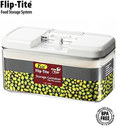 (Functional Storage Container) Flip-tite, 4"x 8" X4" , 1.0l /33oz, Stackable. Amazing Space Saving Rectangle Canister. Bring everyday glamour into your kitchen table.