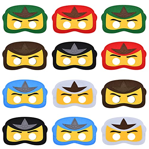 URAQT Filz Masken, 12 Stück Kindermasken Halloween Cosplay Masken Party Masken Weihnachten Geburtstag Geschenke Weihnachten Halloween Geburtstag Karneval