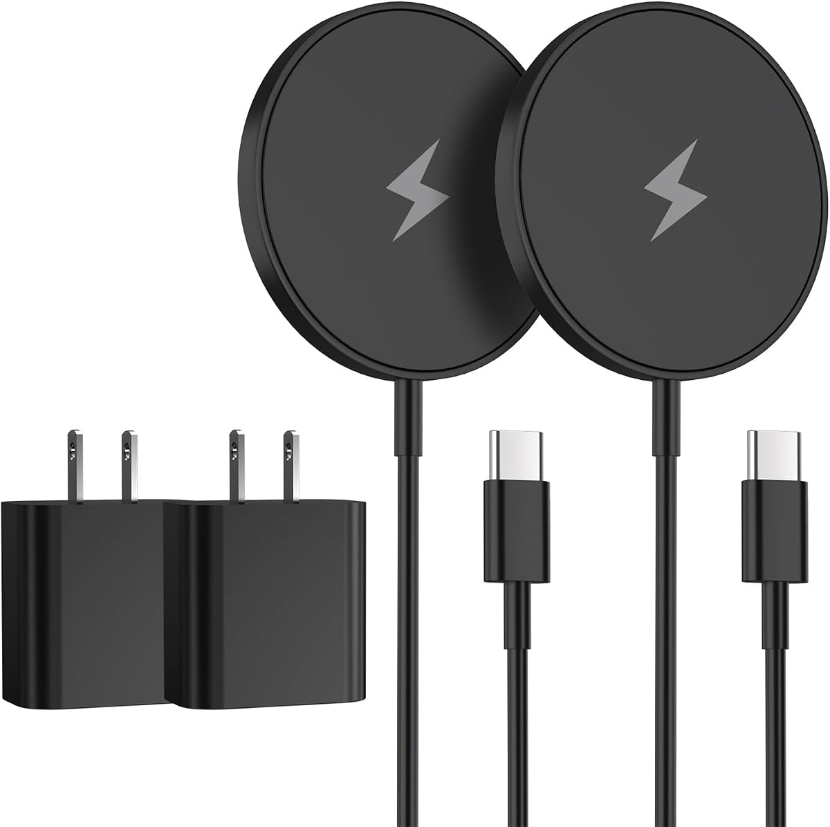 Cargador inalámbrico magnético para iPhone, cargador de 6 pies para Apple MagSafe, paquete de 2 almohadillas de carga inalámbrica rápida para iPhone 16 Pro Max/16 Pro/16 Plus/15 ProMax/15/14/13/12/AirPods 3/2/Pro Mag-Safe Charging Pad