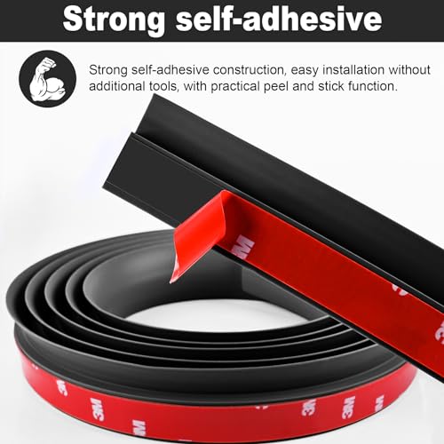 20Ft Carpet Floor Transition Strip, Self Adhesive Floor Edging Trim Strip, PVC Threshold Cover for Doorway, Floor Divider Strip Suitable for Threshold Transitions with a Height Less Than 5 mm - Black by MYFAMIREA - Image 3
