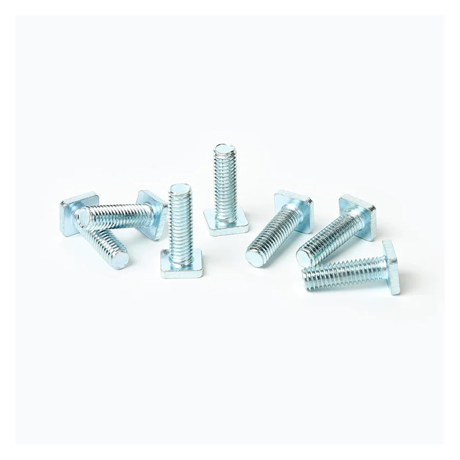 100pcs Square Flat Head Bolts T Shape Screw Stud M4 M5 M6 Chute Rail Track Quadrate Hammer T-Slot Bolt for T Track(M6x16mm (Head 10x10))