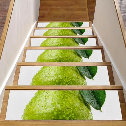 Tapis d'escalier antidérapants anti-glisse marches bois Fresh Pear 76cm