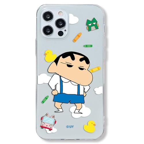 iPhone16e �p �P�[�X �N���������񂿂�� �c�t�� TPU ���� �W�F���[ �N���A�P�[�X �y���{���������z Crayon Shinchan Big Point Clear S1 Case �X�}�z�P�[�X �X�}�z�J�o�[ �A�C�t�H�� 16e �J�o�[ �Ή�