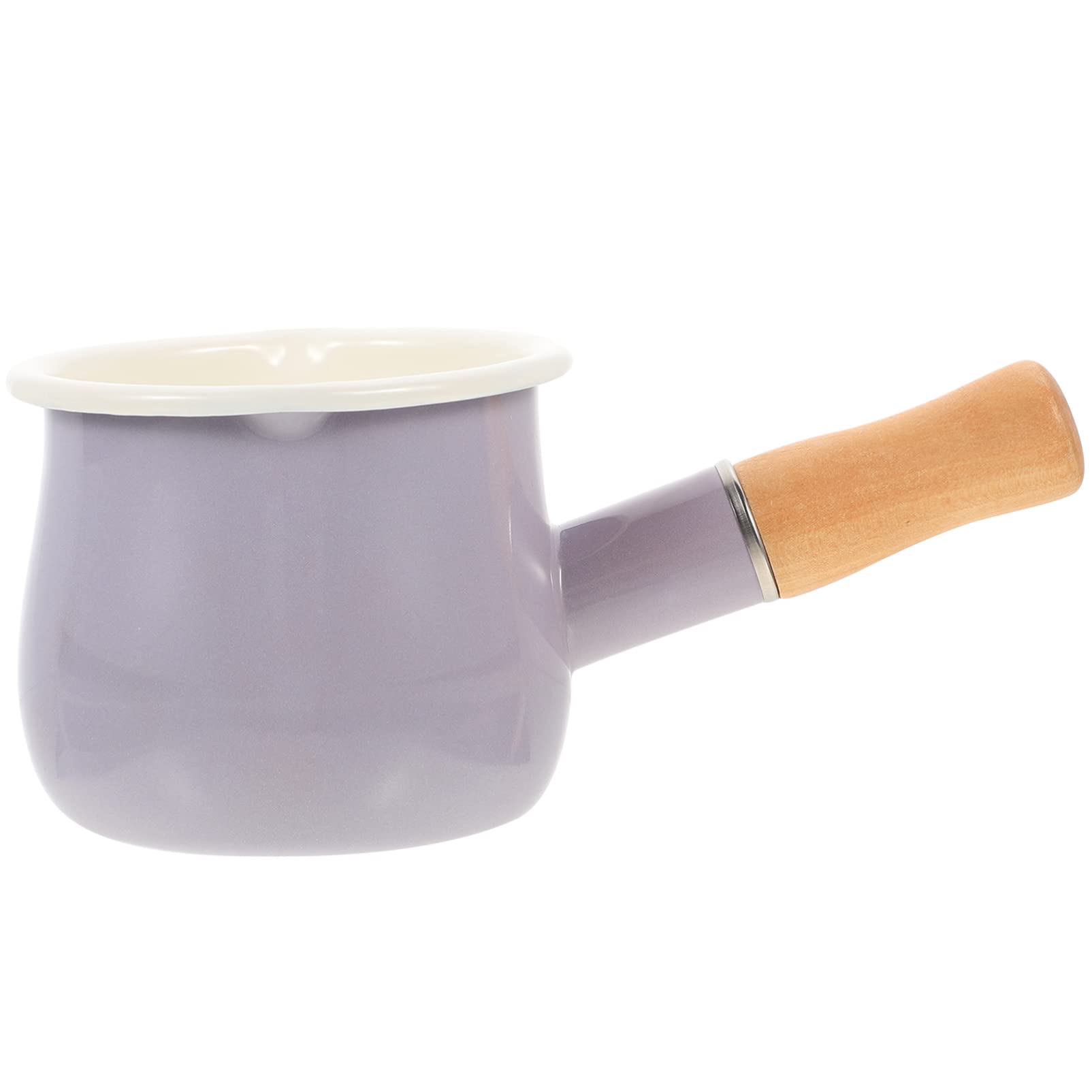 SDdPulse Olla esmaltada pequeña para salsa, olla de sopa, olla para pasta, calentador de leche, olla para ramen para el hogar, cocina, color blanco