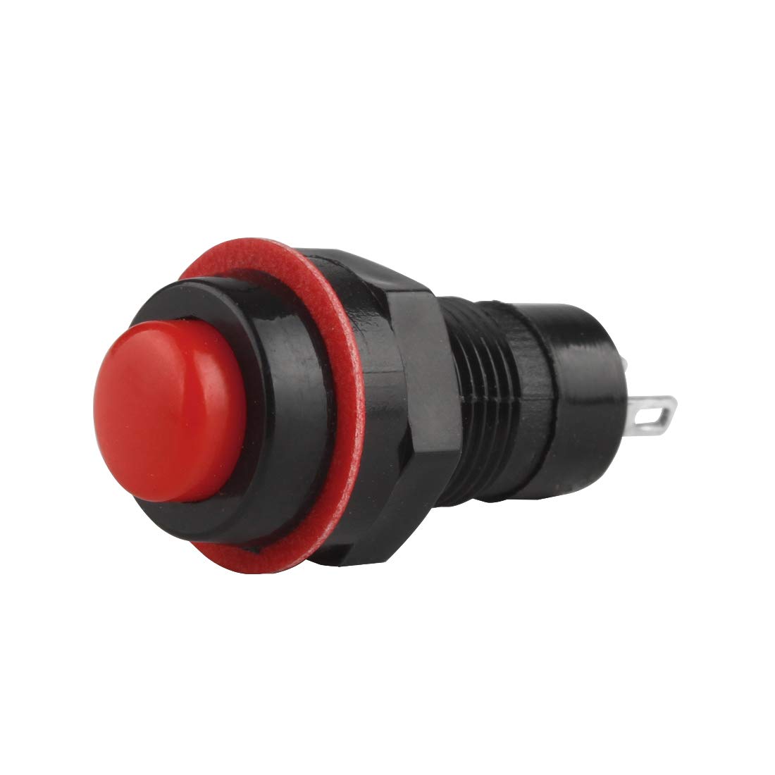 Larcele Latching Push Button Switch 2 Pin Plastic Round Switch, Mounting Hole 10mm,10 Pieces ANKG-09(Red)