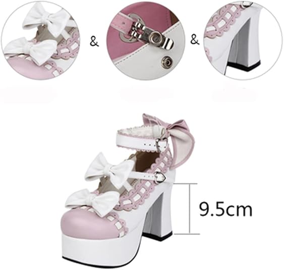 Amazon | [cnstone] ロリータ 靴 9.5cmヒール 厚底 パンプス ゴシック