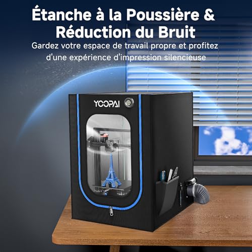 YOOPAI Caisson Imprimante 3D avec Fente pour Lumière, Thermo Hygromètre, Kit de Ventilation pour ANYCUBIC Kobra 3/2 Neo/2 Pro, Creality Ender 3/Ender 3 Pro/Ender 3 V2/Ender 3 S1/Neo – vue 5