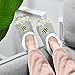 Naanle Daisy Bee Women's Memory Foam Comfy Indoor Outdoor Bedroom Shoes Fuzzy Fleece Warm Home Slippers with Anti-Slip Rubber Sole