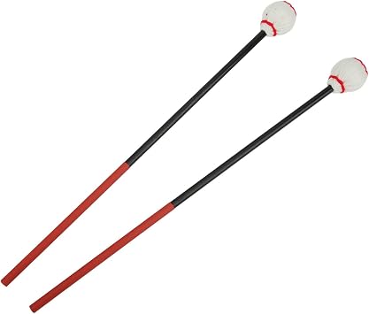 Marimba Mallets Hard Yarn Marimba Mallets Percussion Marimba Medium Yarn Head Mallets Marimba Playing Hard Wood Handle Percussion Mallets Drum Mallets Percussion SticksWhite
