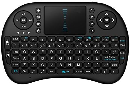 Backlit Mini Wireless Keyboard with Touchpad and Multimedia Keys for Android TV Box HTPC PS3 XBOX360 Smart Phone Tablet Mac Linux Windows OS, New Model Mini Keyboard touchpad Mouse