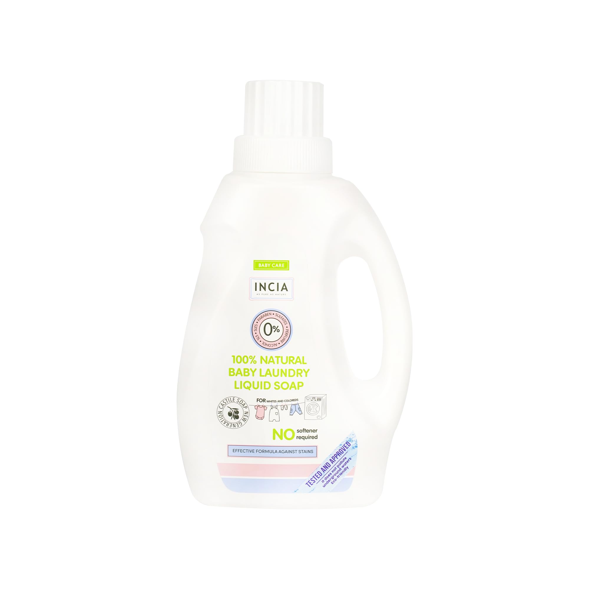 INCIA%100 Doğal Bebek Çamaşır Sabunu Bitkisel Deterjan Kendinden Yumuşatıcılı Lavanta 750 ml