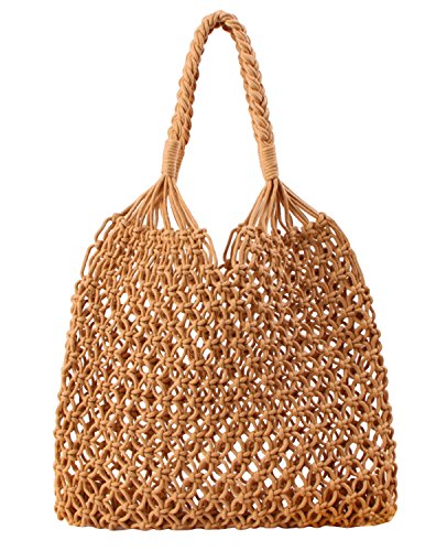 Image of Beach Bag Tote Braided Handbag Women String Bag Summer Hobo Bag Travel Bag