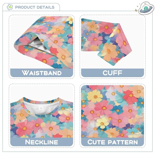 JUNZAN Beautiful Flowers Big Girls Sweatshirts Hoodies Crewneck Sweatshirts for Boys Athletic 4T3