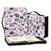 Cxdvotvy Flower Butterfly Printed Bible Cover for Women Waterproof Leather Bible Case with Pen Slots Large Book Protector for Study Church, Christian Gifts for Woman