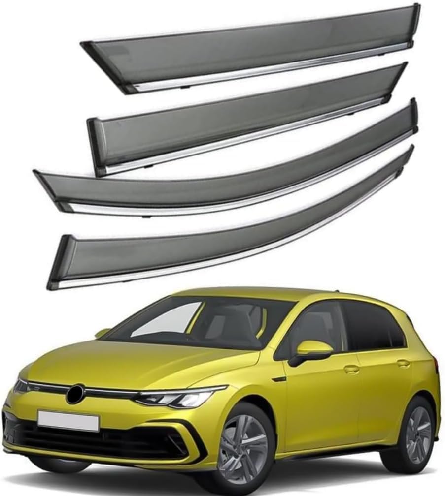 FengXH 4Pcs Smoke Tint Car Window Deflectors for VW Golf 8 MK8 2020+