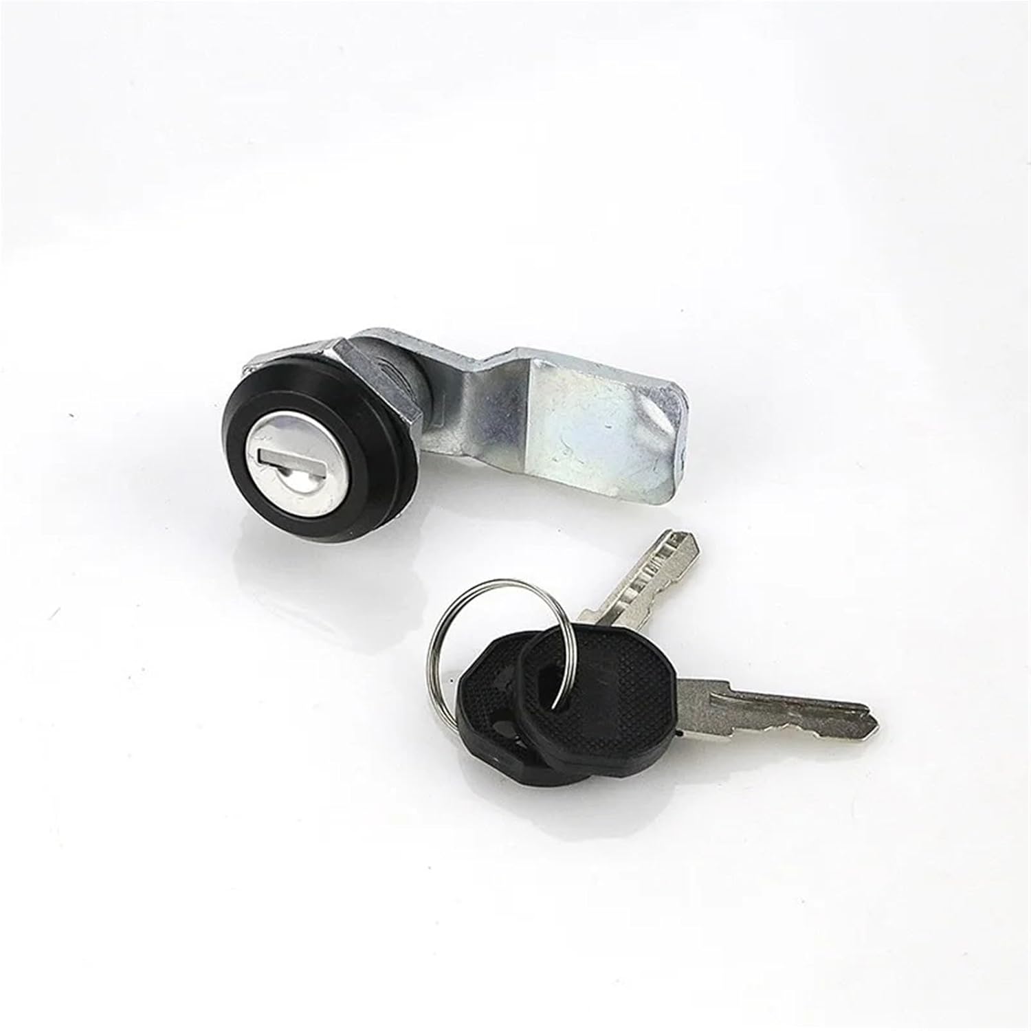 Cabinet Mechanical Equipment Electrical Box Door Zinc Alloy Handle Cylindrical Tongue Lock 1Pcs(Chrome-with Lock)