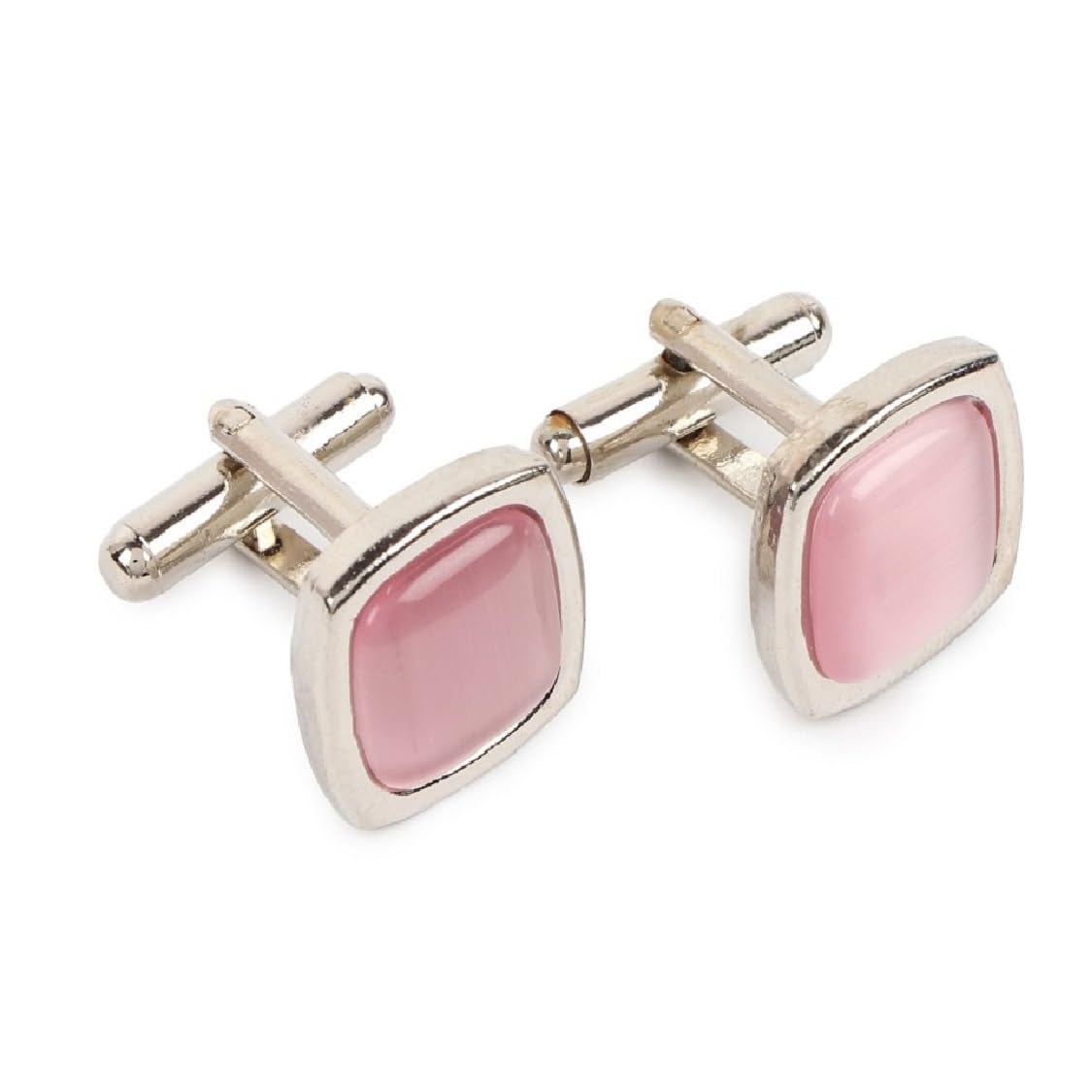 fashmade “where fashion is made” FashMade Pink Square Cufflinks for Men | Stainless Steel with American Stone | Anti-Rust Finish | Elegant Box Included | Formal Accessory for Office & Gifting-picture-35